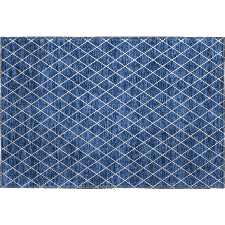 Premium Machine Washable Prisco Navy Rug