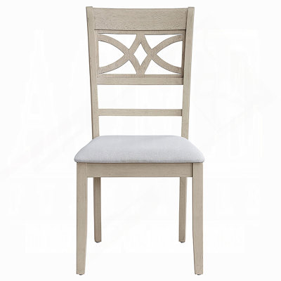 Ensemble de chaises de salle à manger au fini gris antique, coussin rembourré pour le confort et l'élégance dans les cuisines modernes