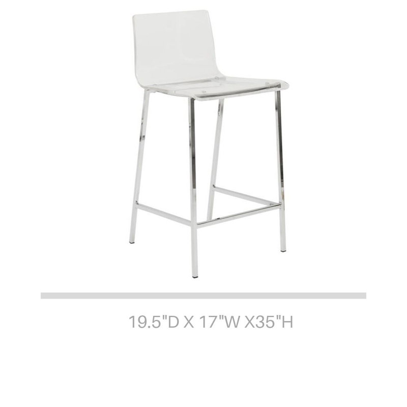 Tabouret de bar 26 po Abeyta, Clair / Chrome