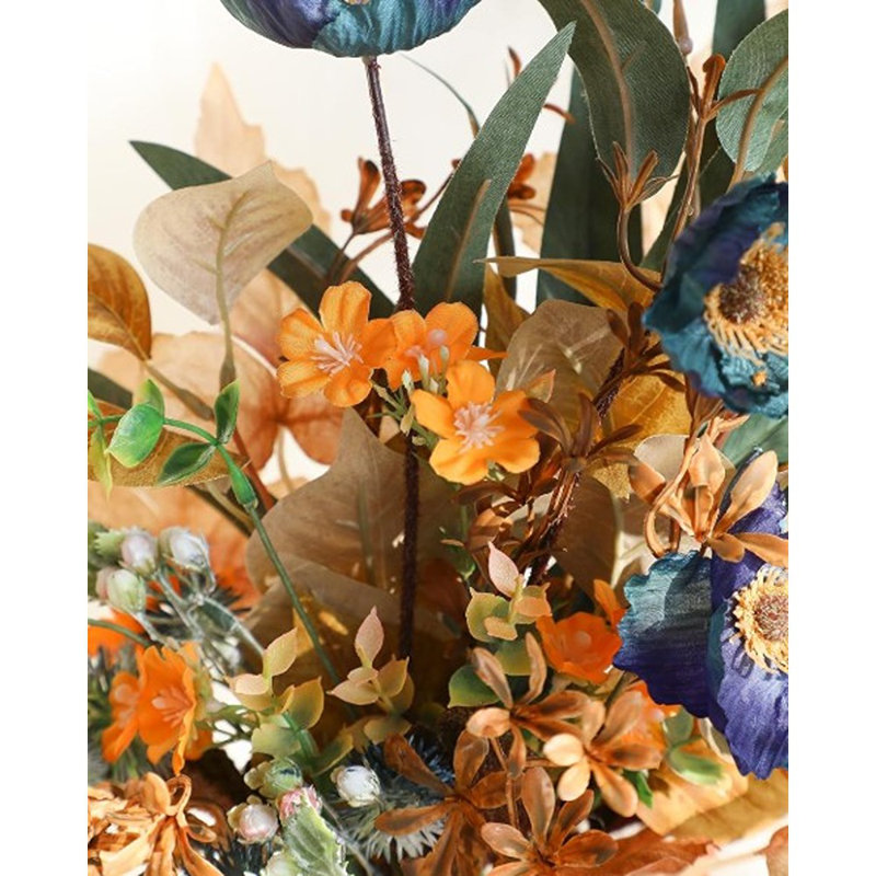 Ensemble de boîtes à tiges de verdure artificielle, 39 pièces avec 8 sortes de fleurs artificielles
