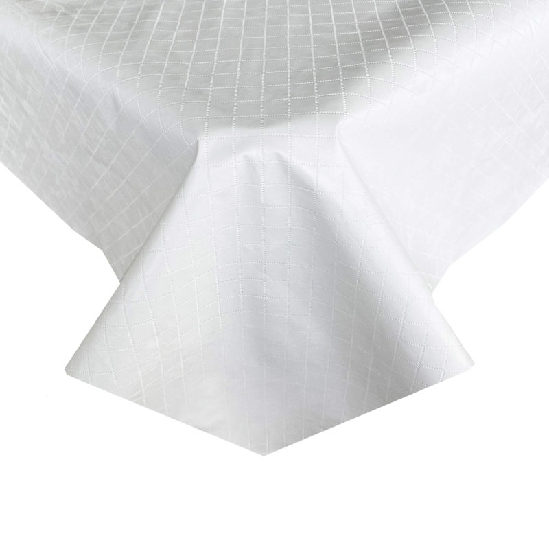 Tapis de table matelassé imperméable 52 po x 90 po, protecteur de table résistant à la chaleur avec envers en flanelle, housse de table de salle à manger facile à nettoyer