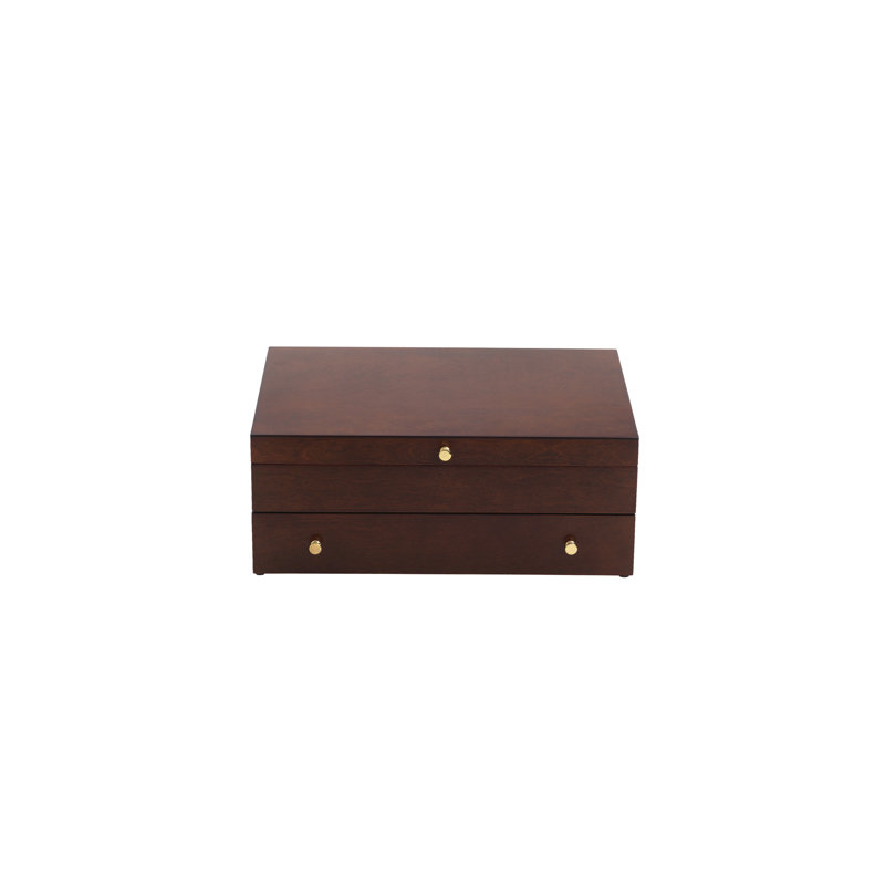 Lenox Mahogany Flatware Chest with Gold Accents