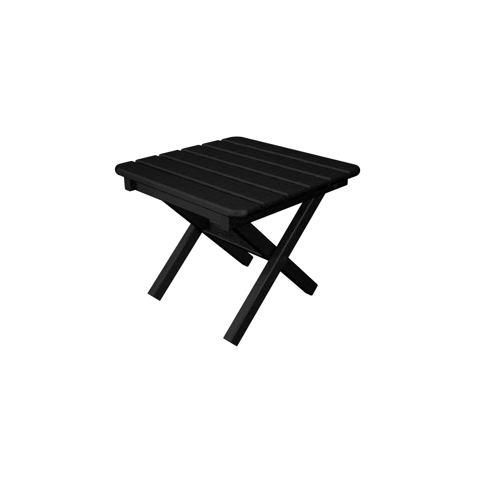 POLYWOOD Square 18" Folding Side Table, Black