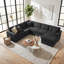 Canapé modulaire surdimensionné en U de 115,3 po avec méridienne - canapé en velours côtelé, 3 coussins décoratifs, assise profonde (22 po) et coussins épais (5,9 po) - grand canapé modulaire de salon, support à ressorts ensachés - Assemblage facile-215093235