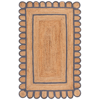 Natural Fiber Handwoven Jute Geometric Indoor Use Only Rug