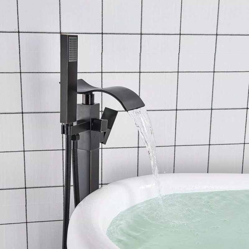 Floor Waterfall Faucet with Diverter, Oil Rubbed Bronze