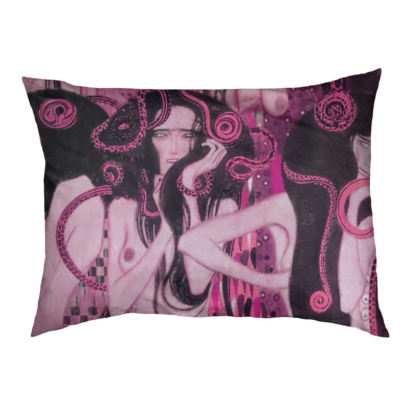Coussin pour chien beethoven frise Carlile, Grand (H 17 po x l 52 po x P 42 po), Mauve foncé / noir