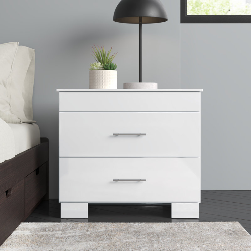 Table de chevet Anglina, Blanc