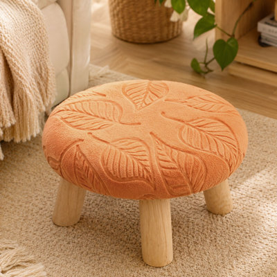 fabric ch air covers Embossed Leaf Round Stool Cover Stretch  Fabric Swivel Rolling Bar Stool Cushion Slipcover Cover
