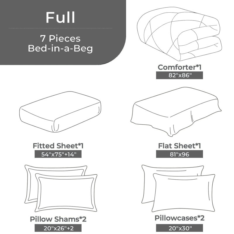 FISHDRU 7-Piece Green Quilt Sets, Ful