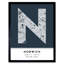 Norwich England United Kingdom City Map Navy - Single Picture Frame Typography