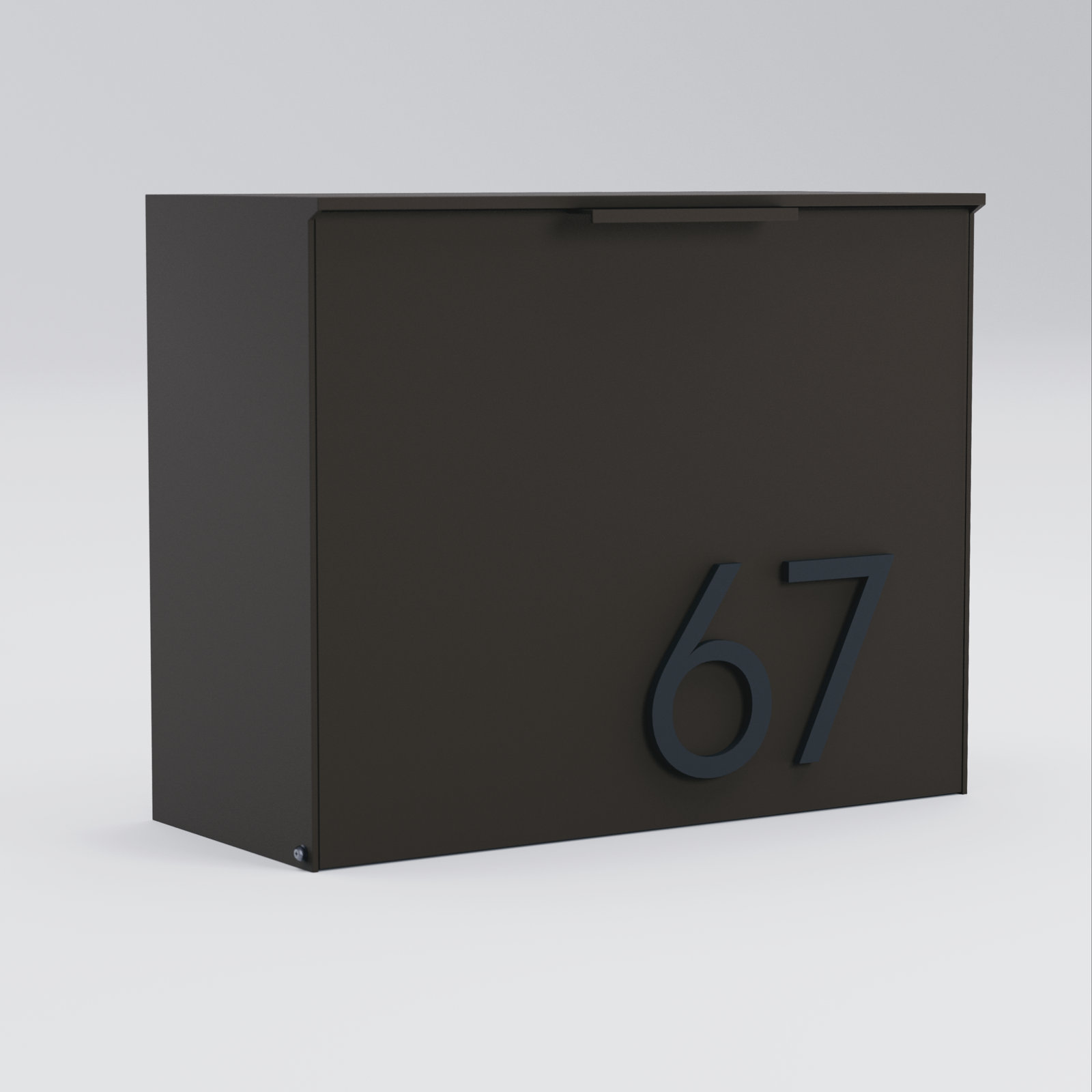 Cubby Wall Mounted Steel Mailbox, Brown, Yes, Black