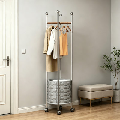 Modern Coat Rack with Storage Basket
