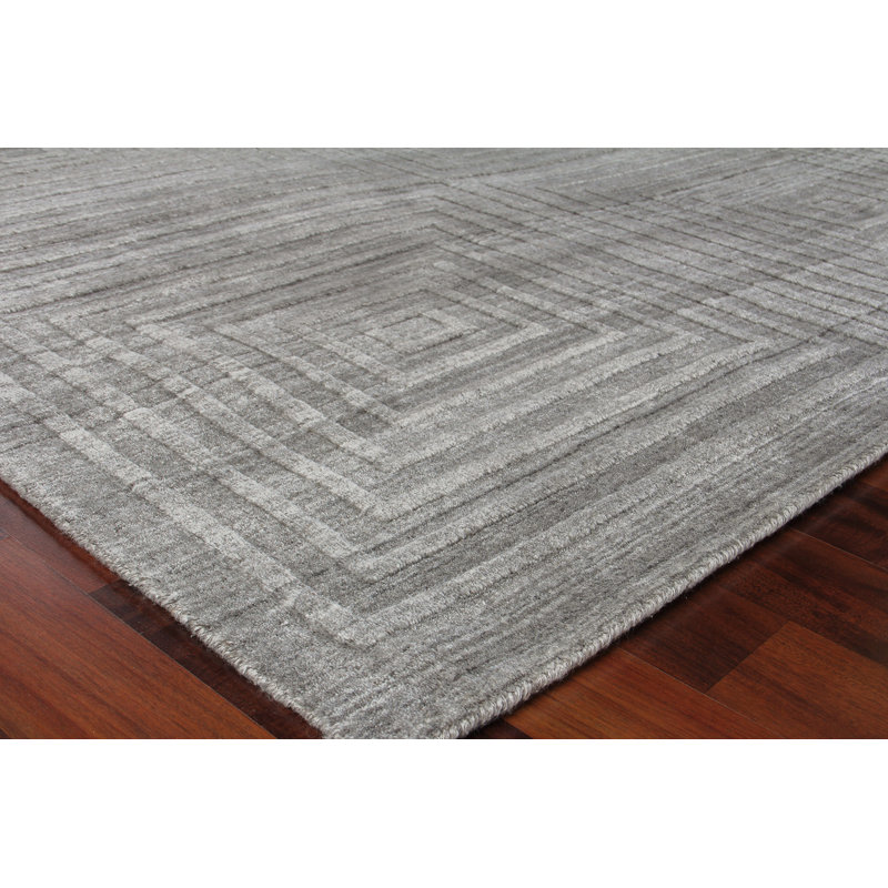 Castelli Geometric Area Rug in Charcoal, Rectangle 8' x 10', Gray