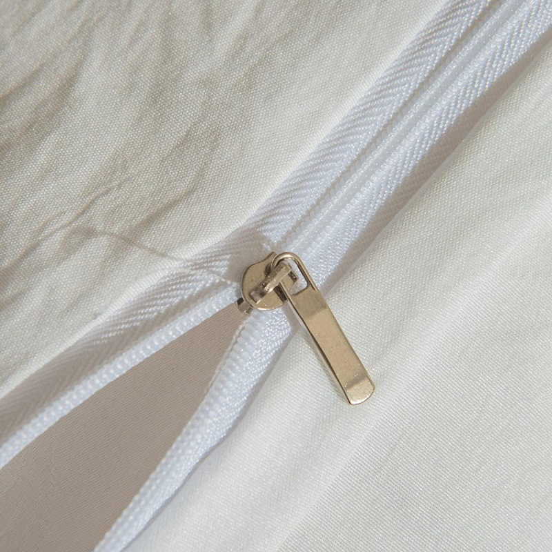  Ensemble de housse de couette à franges blanches, Housse de couette grand et 2 taies d'oreiller stan