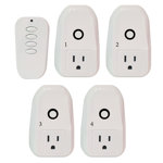 Indoor Remote Controlled Outlet 4-Pack With 1 Remote