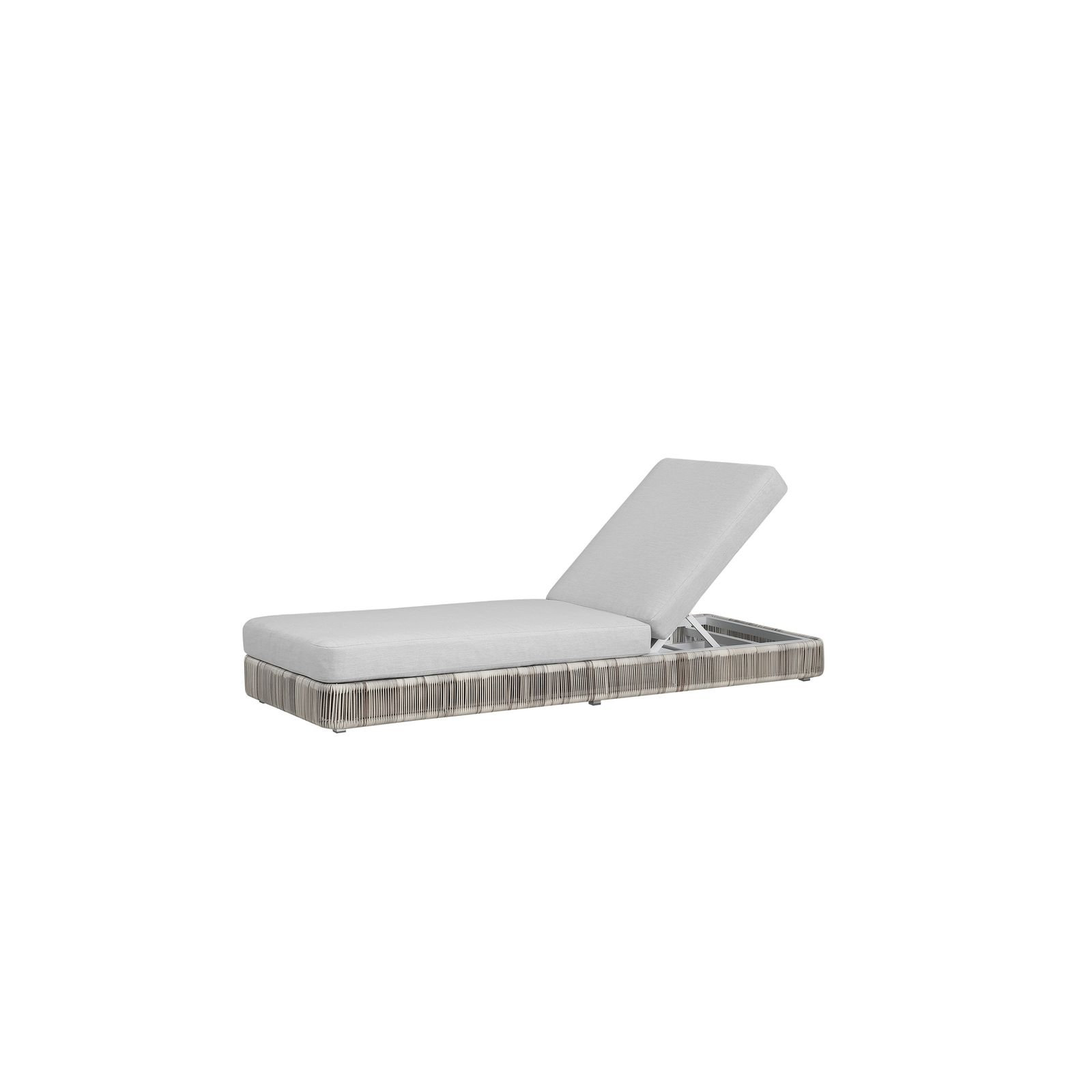 Poveromo Outdoor Metal Chaise Lounge, Ivory Driftwood