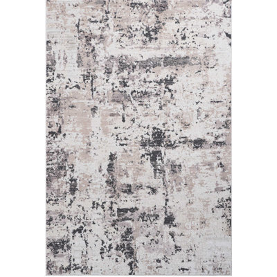 Tapis crème / brun abstrait 6 x 9, sans perte de teinture, qui complète le salon, la salle à manger, le bureau, la maison, le tapis 6 x 9, sans perte de poils, idéal pour