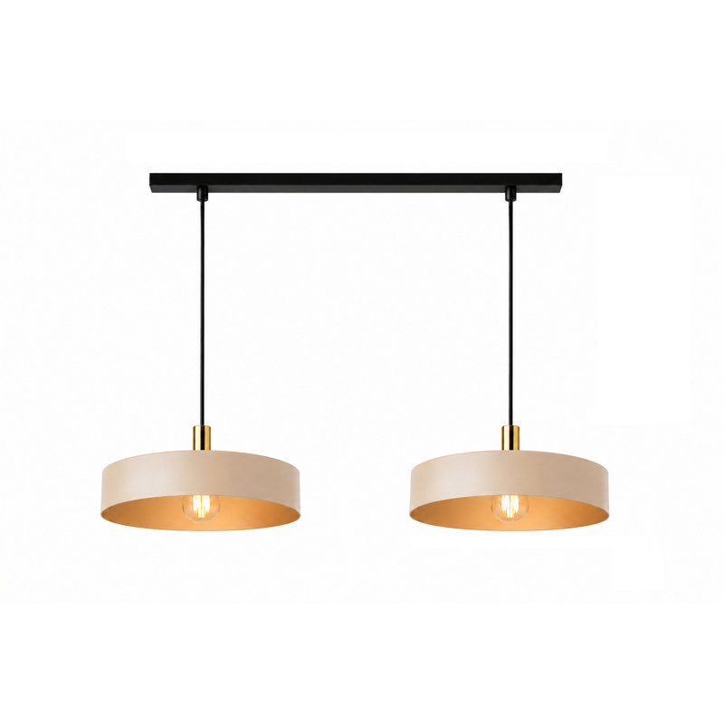Bhavi 2 - Light Drum Pendant, Beige/Brown, Latte Gold