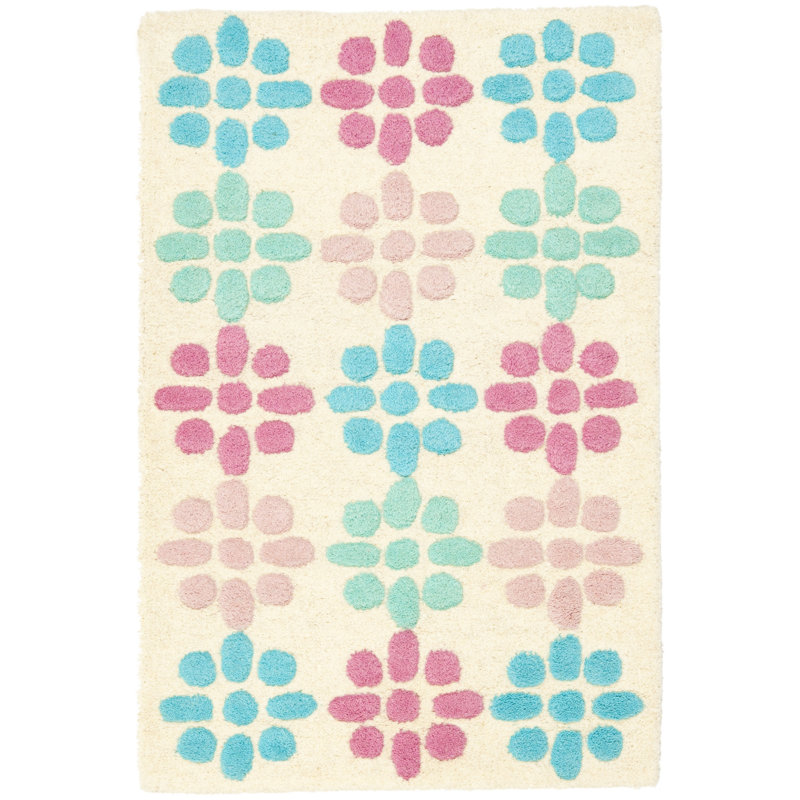 Candelo Hand Tufted Wool Floral Rug, Rectangle 2' x 3'