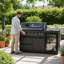 Ensemble de cuisine d'extérieur modulaire de 63 po x P 25 po x H 48 po avec barbecue à 6 brûleurs, réfrigérateur et comptoir en granite