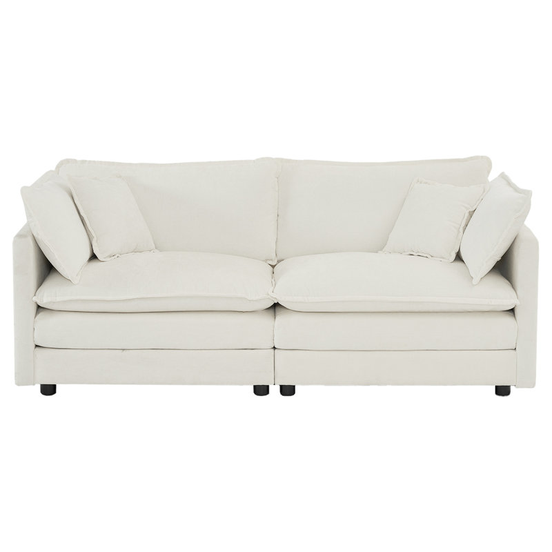 High 2 - Canapé blanc en chenille de luxe avec tissu