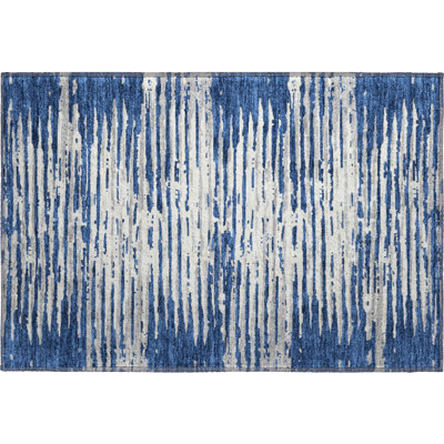 Premium Machine Washable Prisco Navy Rug
