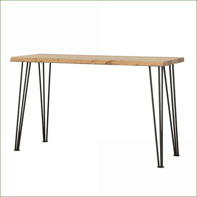 Table basse en bois d'acacia naturel avec pieds en fer noir mat - Design Live Edge pour salon, durable et amp; Élégant