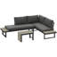 Outsunny 4 Seater Garden Corner Sofa Set, 2 Loveseats, Charcoal Grey