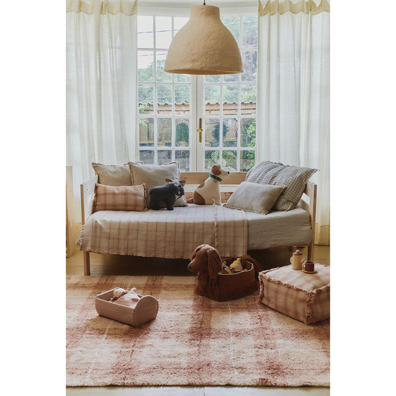 Wouf Wouf! Handmade Shag Cotton Plaid Area Rug, Rectangle 2'11" x 3'11"