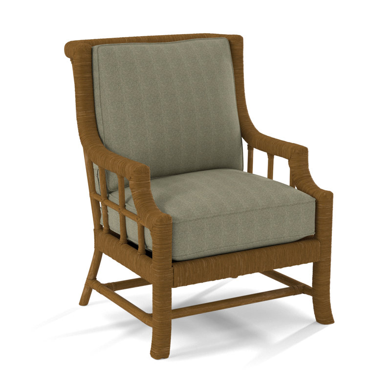 Lafayette Armchair, Havana, White Performance Fabric; 0851-94