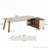 78.7" L-Shaped Executive Desk With 55" File Cabinet