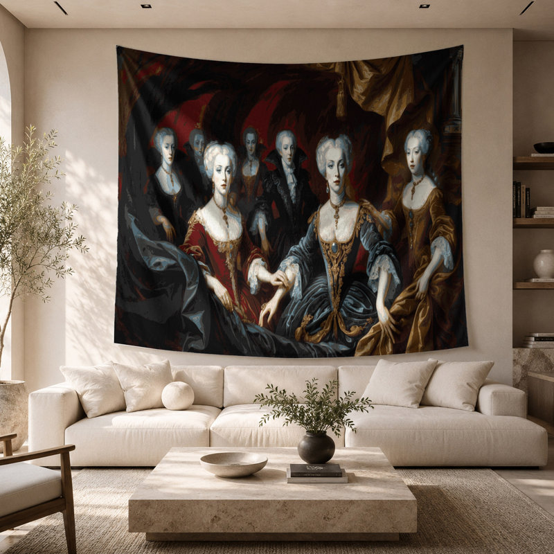Tapisserie murale d'Halloween vampires et crocs, 68 po x 80 po