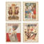 «Bathroom Decor Multicolor Office Leyendecker Art Deco Fashion Magazine Covers Classic», impression encadrée sur papier, 4 pièces-93012326-93012329
