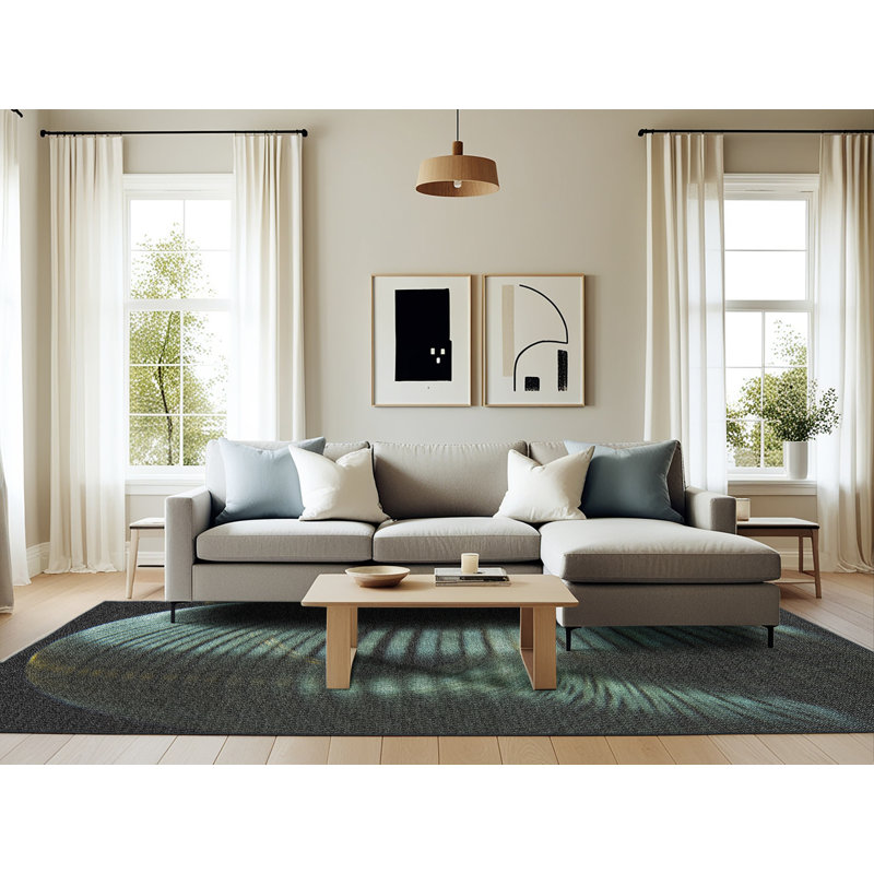 Tapis 100% à motif lavable à la machine 1843, Rectangle 6 pi x 9 pi