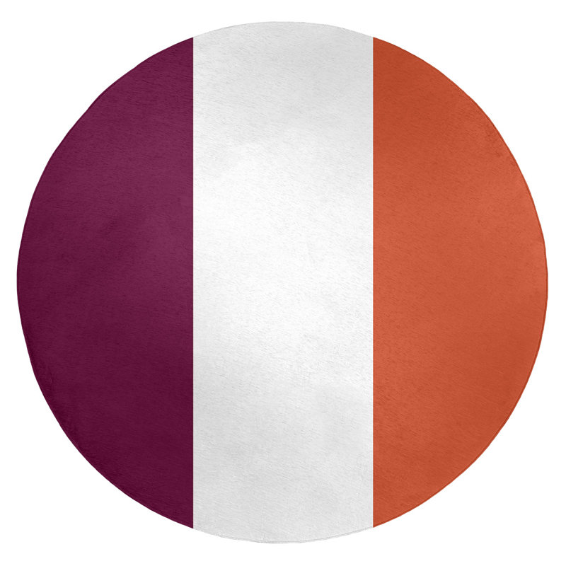 Tapis rose/orange, Rond 5 pi
