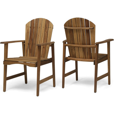 Les chaises en bois résistant aux intempéries de 2, de couleur naturelle, pour un patio élégant ajoutent de la splendeur à votre