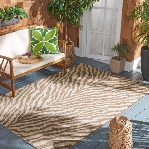 Kirkman Animal Print Hand Woven Indoor / Outdoor Area Rug, Rectangle 122 x 183 cm