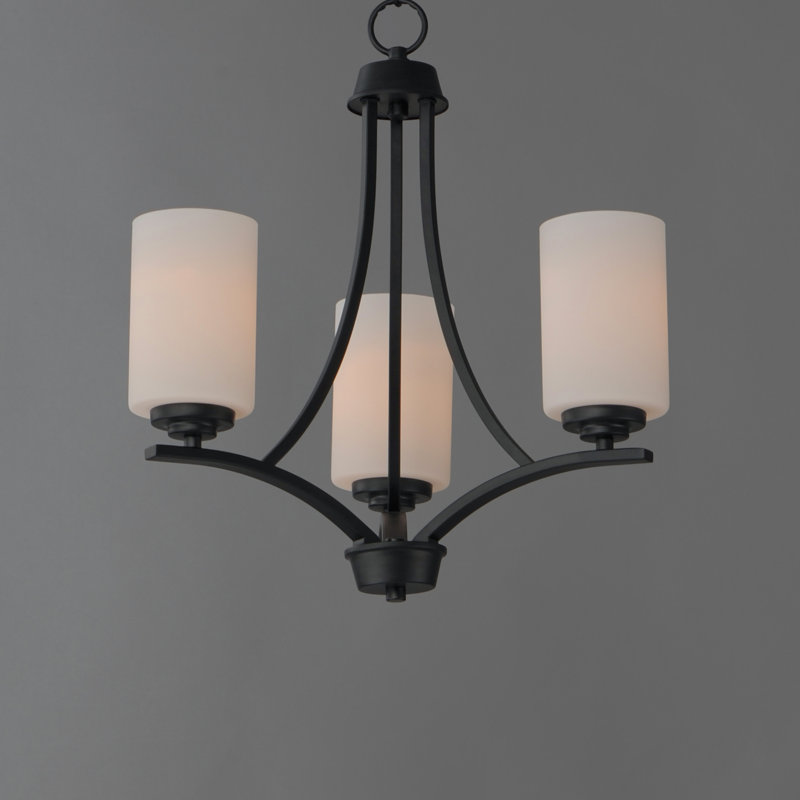 Deven 3 - Light Dimmable Classic / Traditional Chandelier, Black