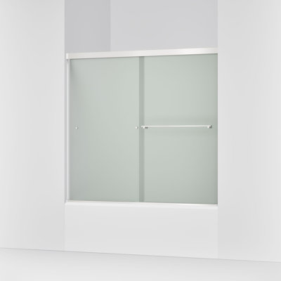 Porte de baignoire coulissante double 59,63 po x 55,5 po Revel avec technologie CleanCoat
