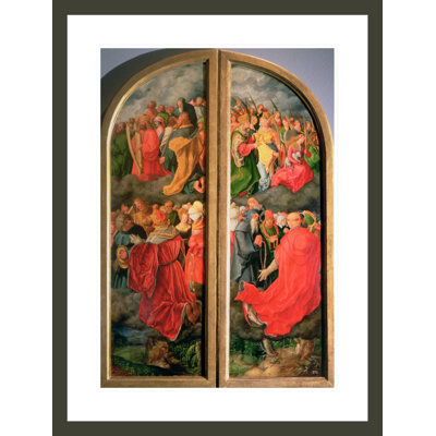 Reproduction partielle du retable de la Toussaints sous la forme de deux panneaux latéraux par Albrecht Dürer - Impression Giclée encadrée