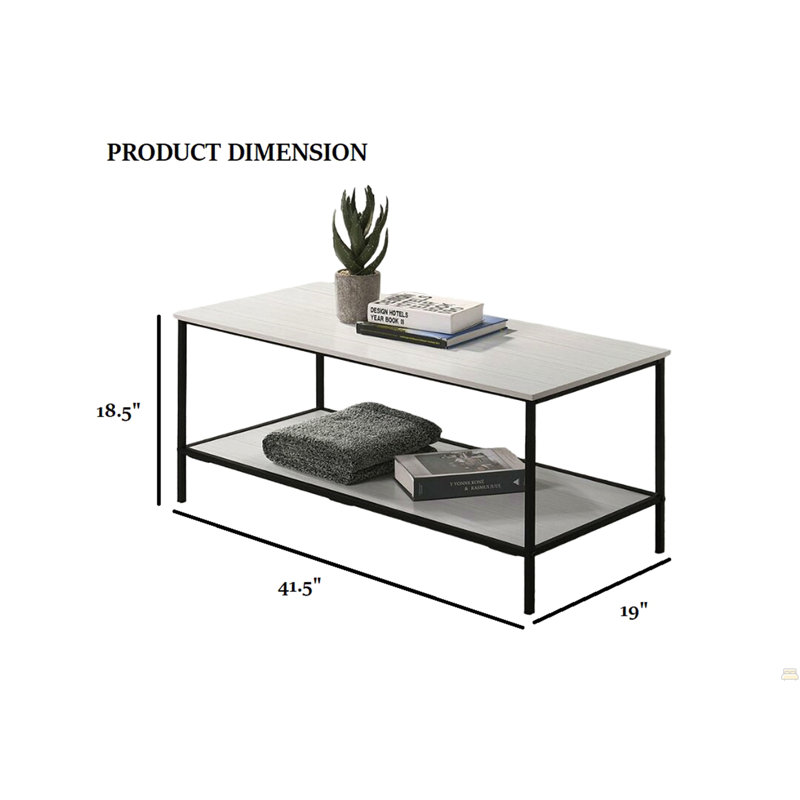 Ensemble de table 3 pièces 1 table basse 1 table de bout 2 x espace de rangement double
