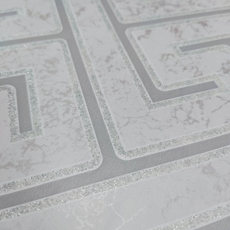 Greek Key XL White Wallpaper