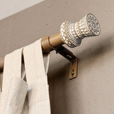 Ensemble de tringle à rideaux simple réglable de 1 pouce de diamètre pour style bohème
