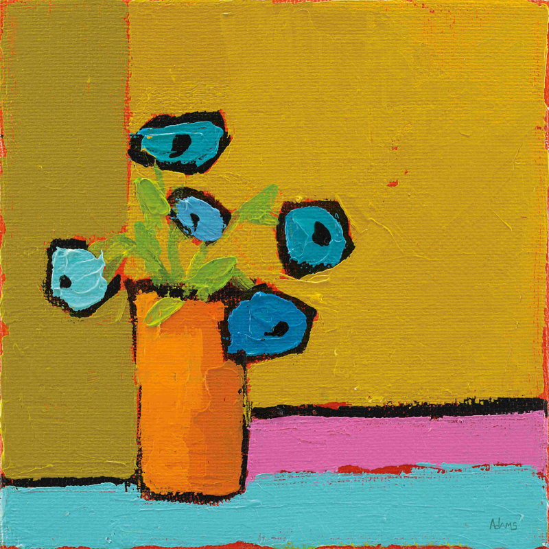 Vase orange bleu / orange, H 30 po x l 30 po