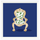 Palace Chair Navy Giclee Print by Dana Gibson
