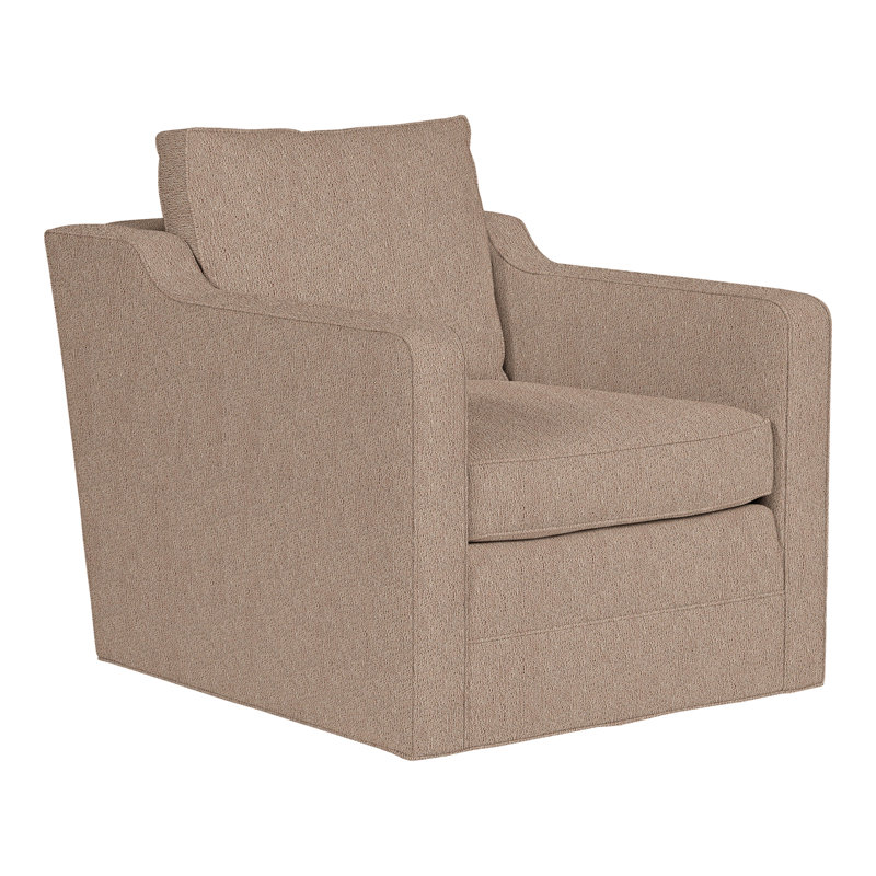 Stanton Upholstered Swivel Armchair, Navada Mushroom 100% Polyester