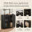 Mid Century Modern Black Fluted Hollow Sideboard with 2 Rear Outlet Holes & Ample Storage-1415354876