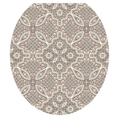 Décalcomanie élégante pour siège de toilette à imprimé crochet - Couvercle de vinyle antidérapant à tatouer pour toilette convenant aux sièges ronds et allongés