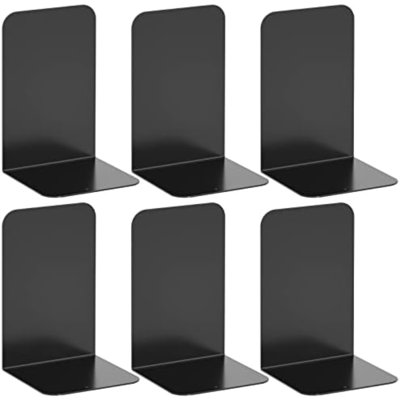 Bookend, Black Metal Book Ends, Book Ends For Shelves Heavy Duty Bookends, Bookend For Shelves, Book Ends For Heavy Books,Bookend Stopper, Black Bookends 3 Pairs